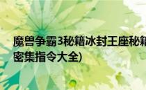 魔兽争霸3秘籍冰封王座秘籍(魔兽争霸3秘籍冰封王座秘籍密集指令大全)