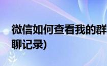 微信如何查看我的群聊(微信如何查看我的群聊记录)