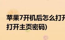 苹果7开机后怎么打开主页(苹果7开机后怎么打开主页密码)