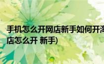 手机怎么开网店新手如何开淘宝网店详细步骤(手机淘宝开网店怎么开 新手)