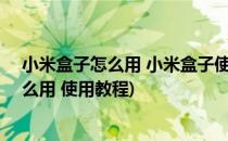 小米盒子怎么用 小米盒子使用方法(图文详解)(小米盒子怎么用 使用教程)