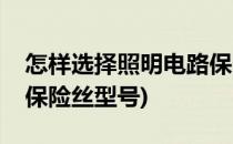 怎样选择照明电路保险丝(怎样选择照明电路保险丝型号)