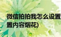 微信拍拍我怎么设置内容(微信拍拍我怎么设置内容烟花)