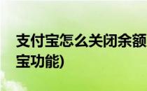 支付宝怎么关闭余额宝(支付宝怎么关闭余额宝功能)