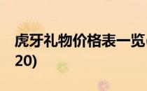 虎牙礼物价格表一览(虎牙礼物价格表一览2020)