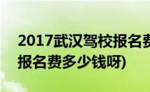 2017武汉驾校报名费多少钱(2017武汉驾校报名费多少钱呀)