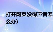 打开网页没得声音怎么办(网页上没声音了怎么办)