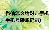 微信怎么给对方手机号转账(微信怎么给对方手机号转账记录)