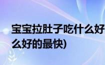 宝宝拉肚子吃什么好的最快(宝宝拉肚子吃什么好的最快)