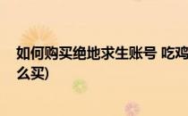 如何购买绝地求生账号 吃鸡账号怎么购买(吃鸡游戏账号怎么买)