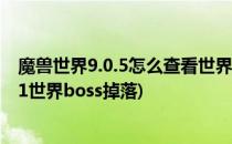 魔兽世界9.0.5怎么查看世界boss掉落哪个部位(魔兽世界9.1世界boss掉落)