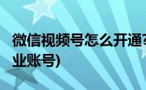 微信视频号怎么开通?(微信视频号怎么开通企业账号)