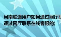 河南联通用户如何通过网厅联系在线客服(河南联通用户如何通过网厅联系在线客服的)