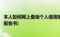 本人如何网上查询个人信用报告(本人如何网上查询个人信用报告书)