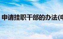 申请挂职干部的办法(申请挂职干部的办法有)