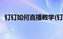 钉钉如何直播教学(钉钉如何直播教学视频)