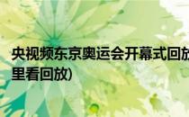 央视频东京奥运会开幕式回放在哪看(东京奥运会开幕式在哪里看回放)