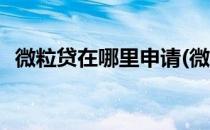微粒贷在哪里申请(微粒贷在哪里申请额度)