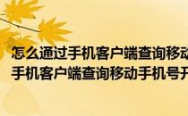 怎么通过手机客户端查询移动手机号开通哪些业务(怎么通过手机客户端查询移动手机号开通哪些业务了)