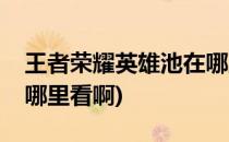 王者荣耀英雄池在哪里看(王者荣耀英雄池在哪里看啊)