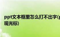 ppt文本框里怎么打不出字(ppt文本框里怎么打不出字,不出现光标)