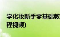学化妆新手零基础教程(学化妆新手零基础教程视频)