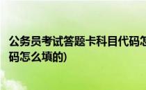 公务员考试答题卡科目代码怎么填(公务员考试答题卡科目代码怎么填的)