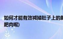 如何才能有效减掉肚子上的肥肉(如何才能有效减掉肚子上的肥肉呢)