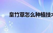 皇竹草怎么种植技术(皇竹草怎样种植)