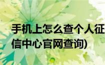 手机上怎么查个人征信(手机上怎么查个人征信中心官网查询)