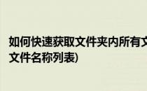 如何快速获取文件夹内所有文件名称列表(获取文件夹里所有文件名称列表)