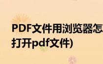 PDF文件用浏览器怎么打开(哪个浏览器可以打开pdf文件)