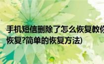 手机短信删除了怎么恢复教你快速恢复(手机短信删除了怎么恢复?简单的恢复方法)
