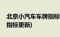 北京小汽车车牌指标如何更新(北京市小汽车指标更新)