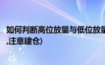 如何判断高位放量与低位放量从而选择出货与建仓(底部放量,注意建仓)