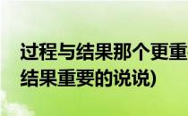 过程与结果那个更重要说说你的看法(过程比结果重要的说说)
