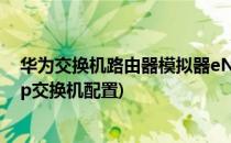 华为交换机路由器模拟器eNSP的使用方法(华为模拟器ensp交换机配置)