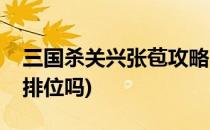 三国杀关兴张苞攻略(三国杀关兴张苞可以打排位吗)