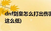 dnf剑皇怎么打出伤害(dnf为什么剑皇的输出这么低)