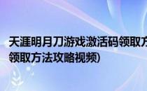 天涯明月刀游戏激活码领取方法攻略(天涯明月刀游戏激活码领取方法攻略视频)