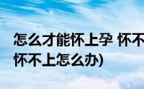 怎么才能怀上孕 怀不了孕怎么办(怎么会怀孕怀不上怎么办)