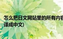 怎么把日文网站里的所有内容翻译成中文(怎么把日文网页翻译成中文)
