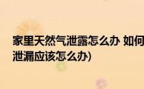 家里天然气泄露怎么办 如何正确的应对煤气泄漏(家中煤气泄漏应该怎么办)