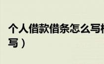 个人借款借条怎么写样板（个人借款借条怎么写）