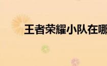 王者荣耀小队在哪（王者荣耀小队）
