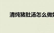清炖猪肚汤怎么做好吃（清炖猪肚汤）