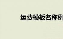 运费模板名称例子（运费模板）