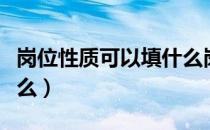 岗位性质可以填什么岗位（岗位性质可以填什么）