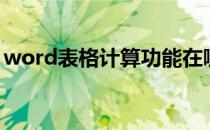 word表格计算功能在哪里（word表格计算）
