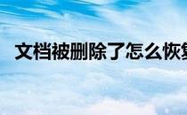 文档被删除了怎么恢复啊（删除文件恢复）